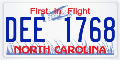 NC license plate DEE1768
