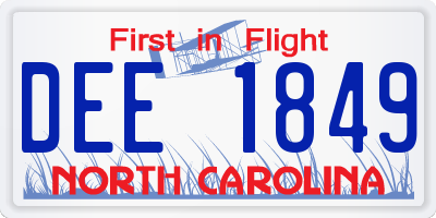 NC license plate DEE1849