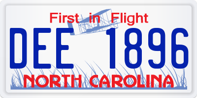 NC license plate DEE1896