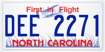 NC license plate DEE2271