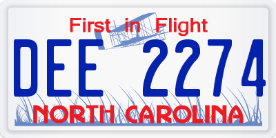NC license plate DEE2274