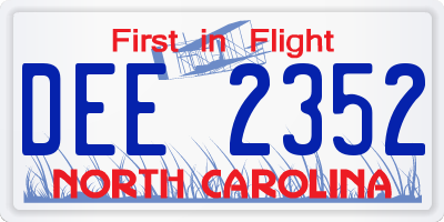 NC license plate DEE2352