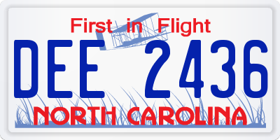 NC license plate DEE2436