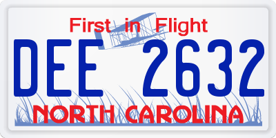 NC license plate DEE2632