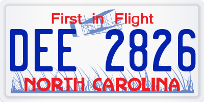 NC license plate DEE2826