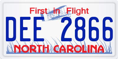 NC license plate DEE2866