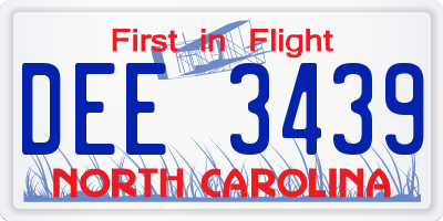NC license plate DEE3439