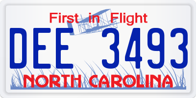 NC license plate DEE3493