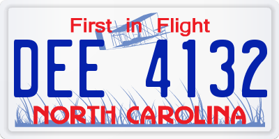 NC license plate DEE4132