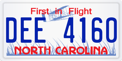 NC license plate DEE4160