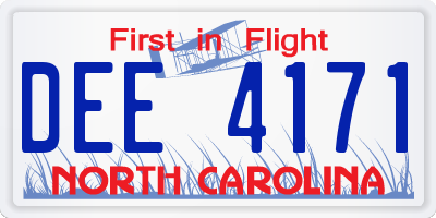 NC license plate DEE4171