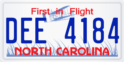 NC license plate DEE4184