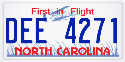 NC license plate DEE4271
