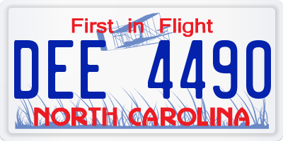NC license plate DEE4490