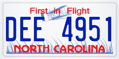 NC license plate DEE4951