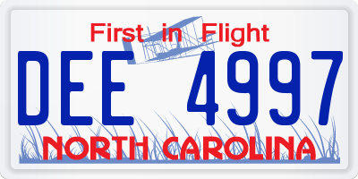 NC license plate DEE4997