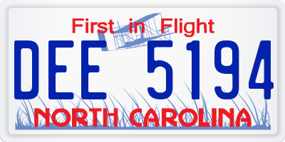 NC license plate DEE5194