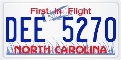 NC license plate DEE5270