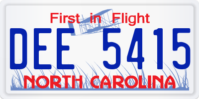NC license plate DEE5415