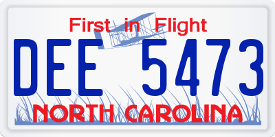 NC license plate DEE5473