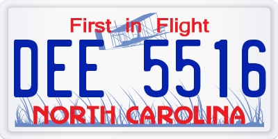 NC license plate DEE5516