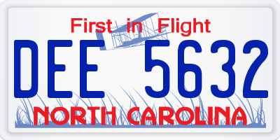 NC license plate DEE5632