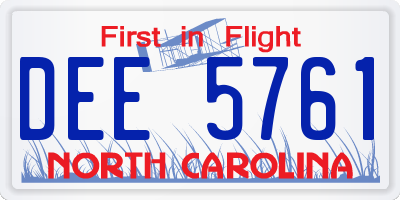 NC license plate DEE5761