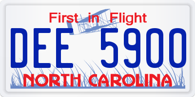 NC license plate DEE5900
