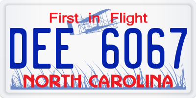 NC license plate DEE6067