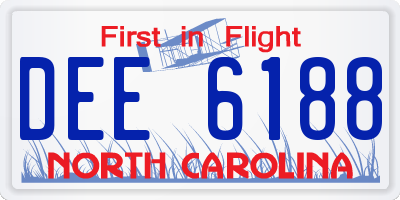 NC license plate DEE6188