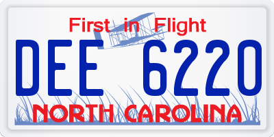 NC license plate DEE6220