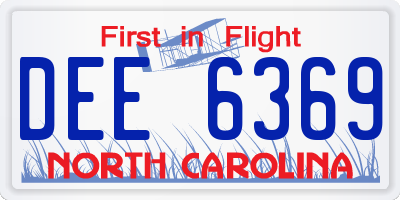 NC license plate DEE6369