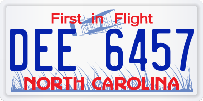 NC license plate DEE6457