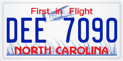 NC license plate DEE7090