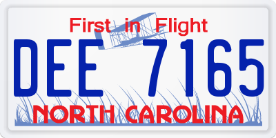 NC license plate DEE7165