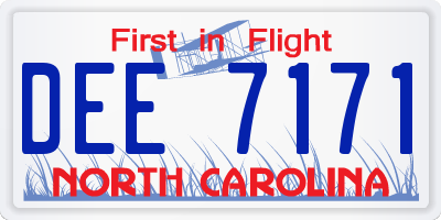 NC license plate DEE7171