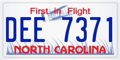 NC license plate DEE7371