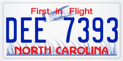 NC license plate DEE7393