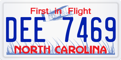 NC license plate DEE7469