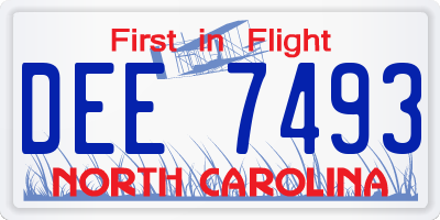 NC license plate DEE7493
