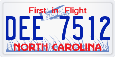 NC license plate DEE7512