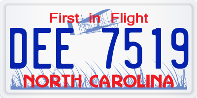 NC license plate DEE7519