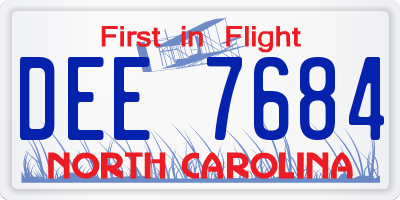 NC license plate DEE7684