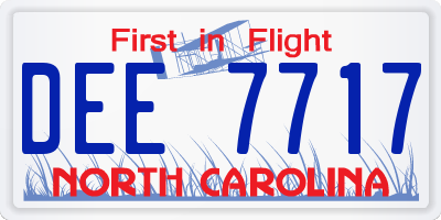 NC license plate DEE7717
