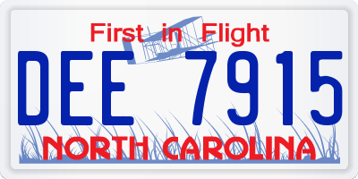 NC license plate DEE7915