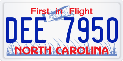 NC license plate DEE7950