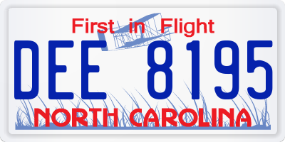 NC license plate DEE8195
