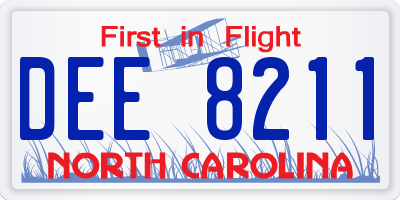 NC license plate DEE8211