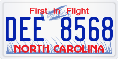NC license plate DEE8568