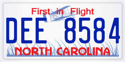 NC license plate DEE8584